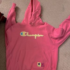 Pink Champion Reverse Weave Hoodie